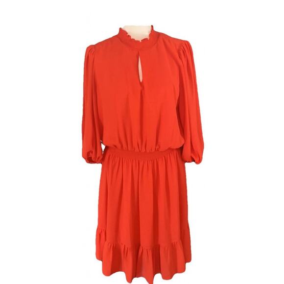 Nanette Lepore Red Knee Length Dress Womens Medium 8 Modest - Picture 1 of 5